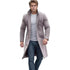 Elegant Men's Woolen Coat with Lapel Pockets - Single Breasted Long Sleeve Jacket Perfect for Autumn and Winter Casual Wear